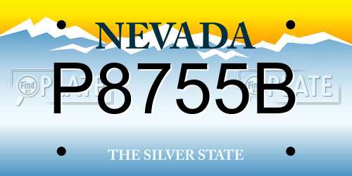 P8755B Nevada License Plate