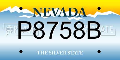 P8758B Nevada License Plate
