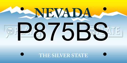 P875BS Nevada License Plate