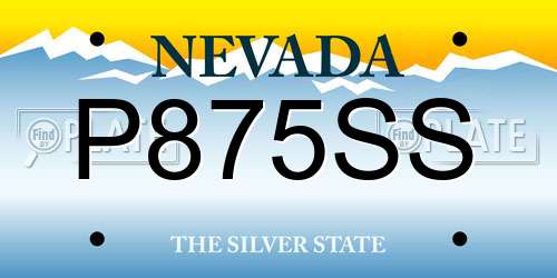 P875SS Nevada License Plate