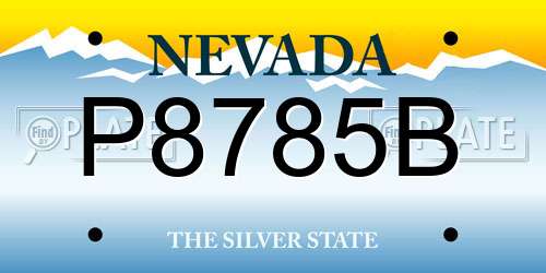P8785B Nevada License Plate