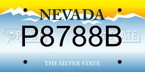 P8788B Nevada License Plate