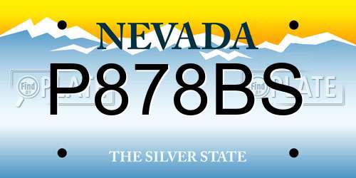 P878BS Nevada License Plate