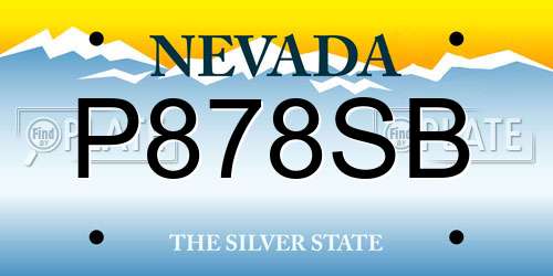 P878SB Nevada License Plate