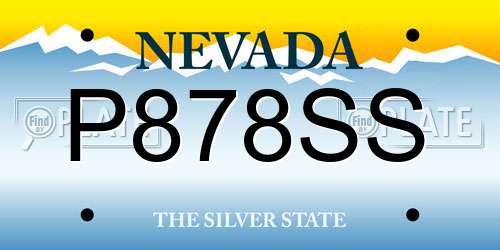 P878SS Nevada License Plate
