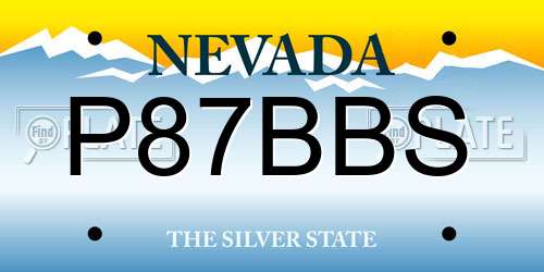 P87BBS Nevada License Plate