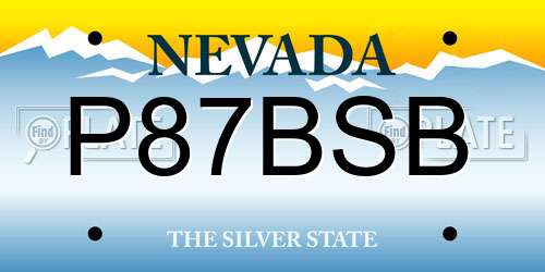 P87BSB Nevada License Plate