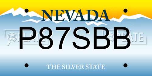 P87SBB Nevada License Plate