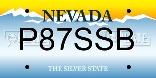 P87SSB Nevada License Plate