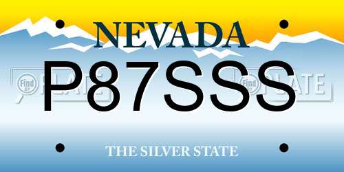 P87SSS Nevada License Plate