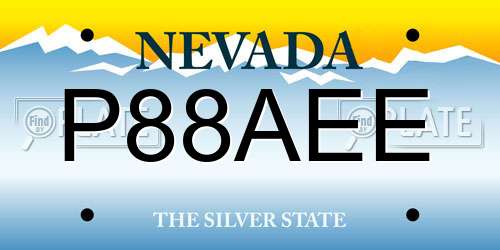P88AEE Nevada License Plate