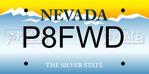 P8FWD Nevada License Plate