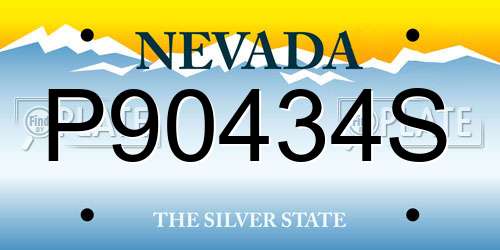 P90434S Nevada License Plate