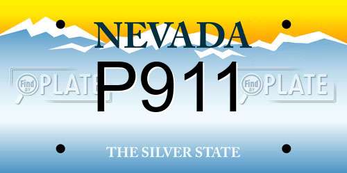 P911 Nevada License Plate