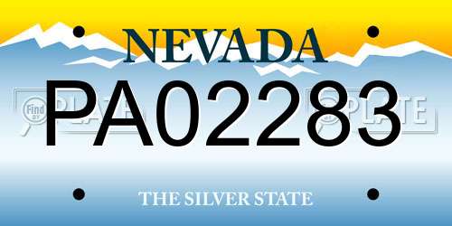 PA02283 Nevada License Plate