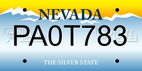 PA0T783 Nevada License Plate