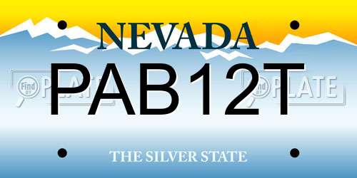 PAB12T Nevada License Plate