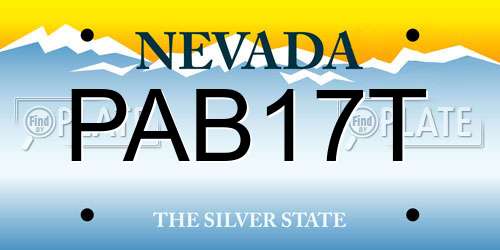 PAB17T Nevada License Plate