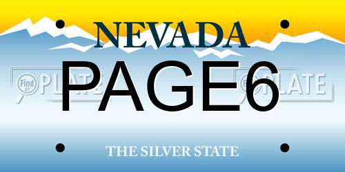 PAGE6 Nevada License Plate
