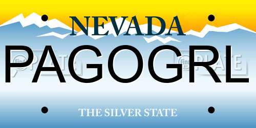 PAGOGRL Nevada License Plate