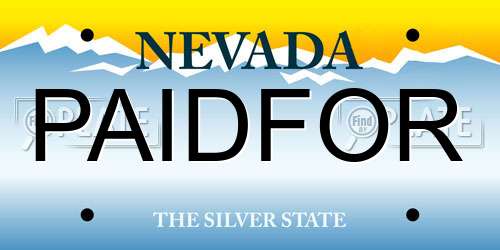 PAIDFOR Nevada License Plate