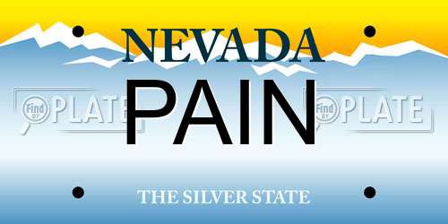 PAIN Nevada License Plate