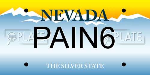 PAIN6 Nevada License Plate