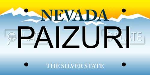 PAIZURI Nevada License Plate
