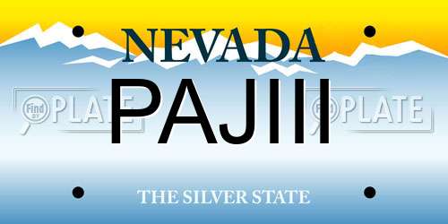 PAJIII Nevada License Plate