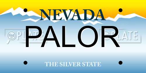 PALOR Nevada License Plate