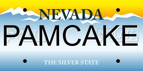 PAMCAKE Nevada License Plate