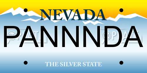 PANNNDA Nevada License Plate