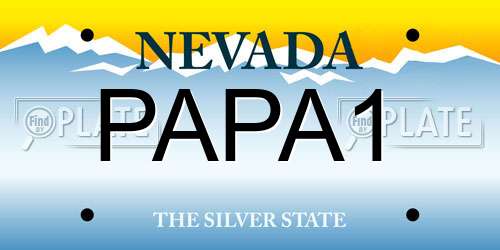 PAPA1 Nevada License Plate