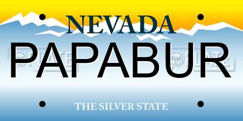 PAPABUR Nevada License Plate