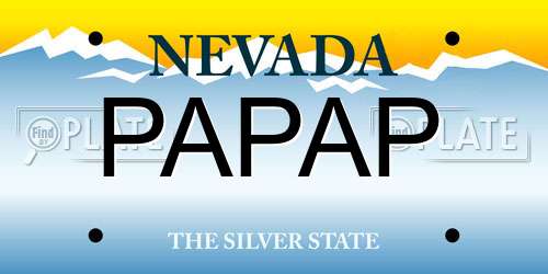 PAPAP Nevada License Plate