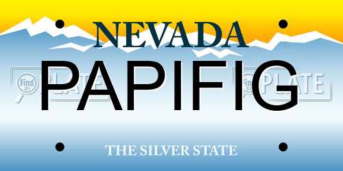 PAPIFIG Nevada License Plate