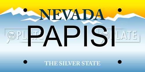 PAPISI Nevada License Plate