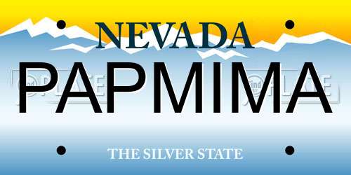 PAPMIMA Nevada License Plate