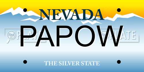 PAPOW Nevada License Plate
