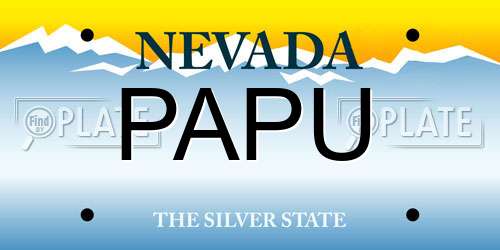 PAPU Nevada License Plate