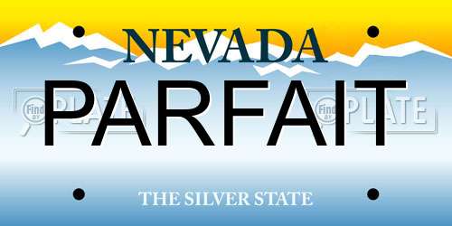 PARFAIT Nevada License Plate