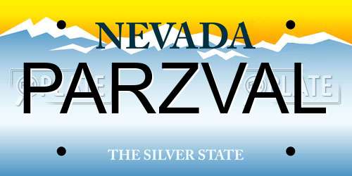 PARZVAL Nevada License Plate