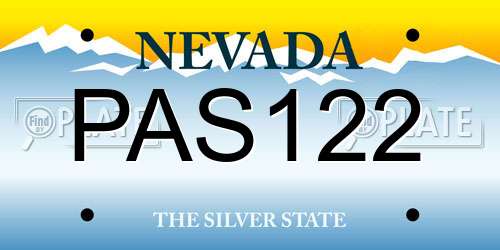 PAS122 Nevada License Plate