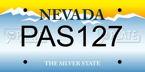 PAS127 Nevada License Plate