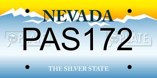 PAS172 Nevada License Plate