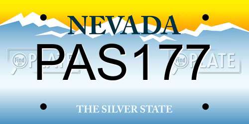 PAS177 Nevada License Plate