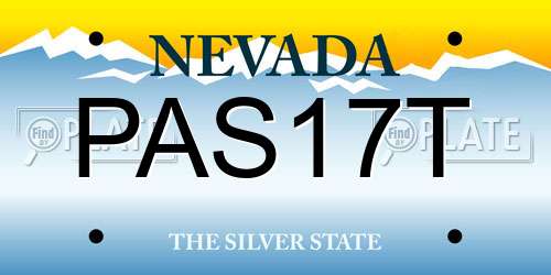PAS17T Nevada License Plate