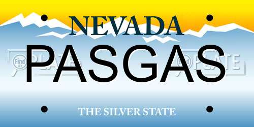 PASGAS Nevada License Plate