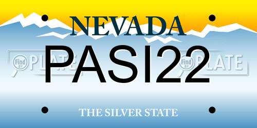 PASI22 Nevada License Plate