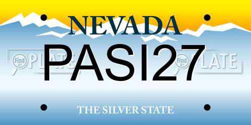 PASI27 Nevada License Plate